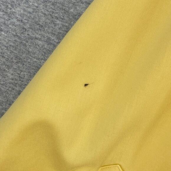 IZOD Shirt Mens 17.5 Yellow Button Up Long Sleeve Cotton Twill Casual Workwear - Picture 12 of 12